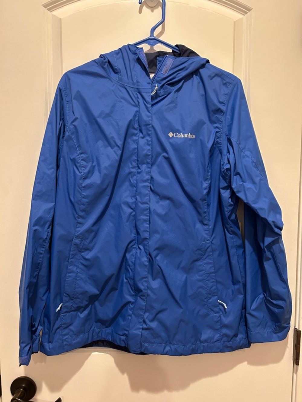 Columbia Royal Blue Hooded Lightweight rain Jacket